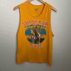 Midnight Rider Marigold Graphic Muscle Tee Tank Top